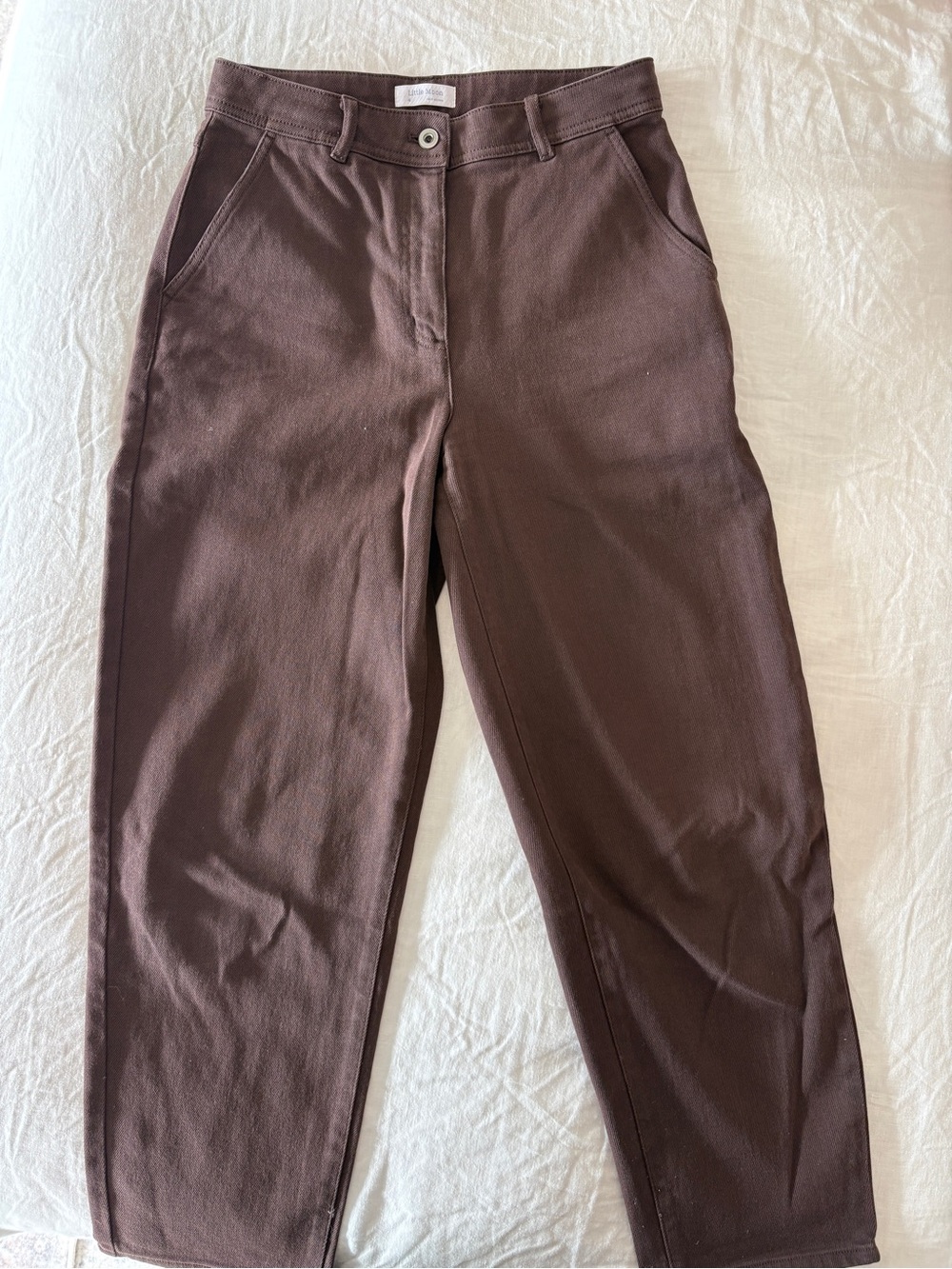 Aritzia Little Moon Brown High Rise Barrel Leg Pants Size 4